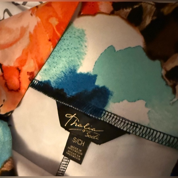 Thalia Sodi Leopard Print Skirt with Blue and Orange Floral Accents - Picture 3 of 4